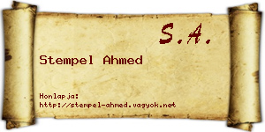 Stempel Ahmed névjegykártya